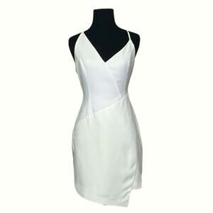 BCBGMaxAzria off white racer back mini cocktail dress size 0